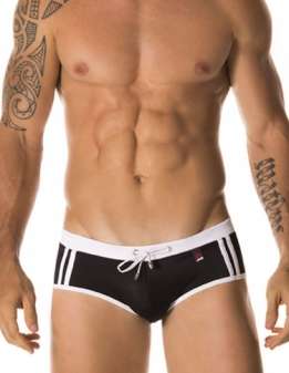 JOR Mannen Brief Sportieve Zwembroek zwart-wit